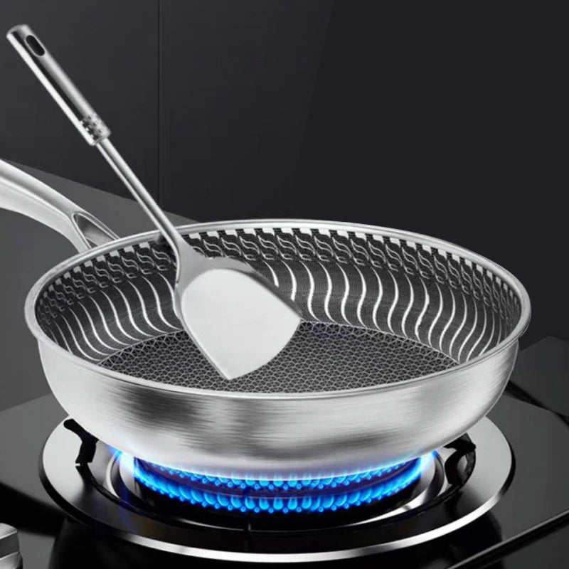 316L Stainless Steel Frying Pan | Tri-Ply Honeycomb Skillet