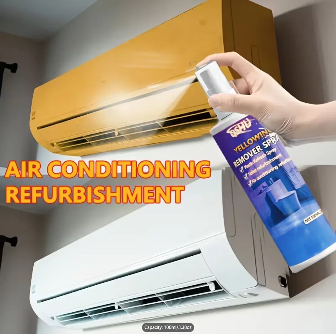 100ML Plastic Yellowing Remover Spray, for Air Conditioner & Toilet, Removes Stains Oasis Select Default Title