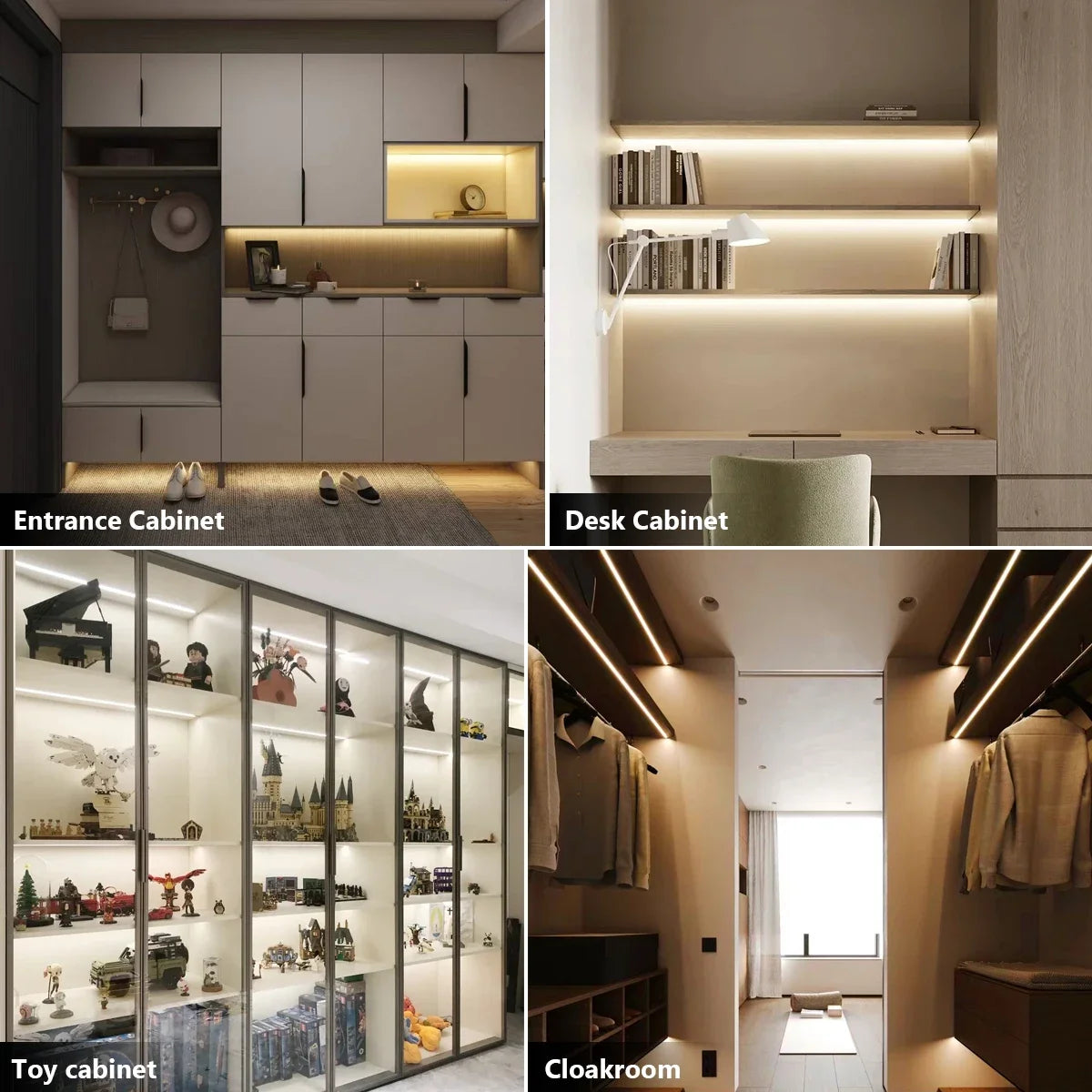 Smart Zigbee Cabinet Lighting 12V Tuya Dimmable Under Cabinet Lamp 12V 30CM 40CM 50CM LED Bar Light for Closet Wardrobe Lighting Oasis Select