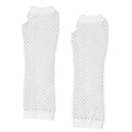 1Pair Women's Long Fingerless Fishnet Mesh Gloves Punk Rock Style Arm Warmers For Night Club Party Fashionable Sexy Gloves Oasis Select White