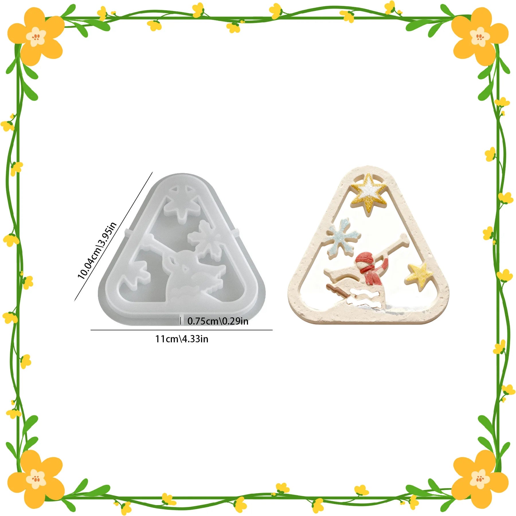 Christmas Triangle Candlestick Silicone Mold Santa Claus Snowman Tree Festival Resin Mould Mini Table Ornaments Home Decoration Oasis Select D mold