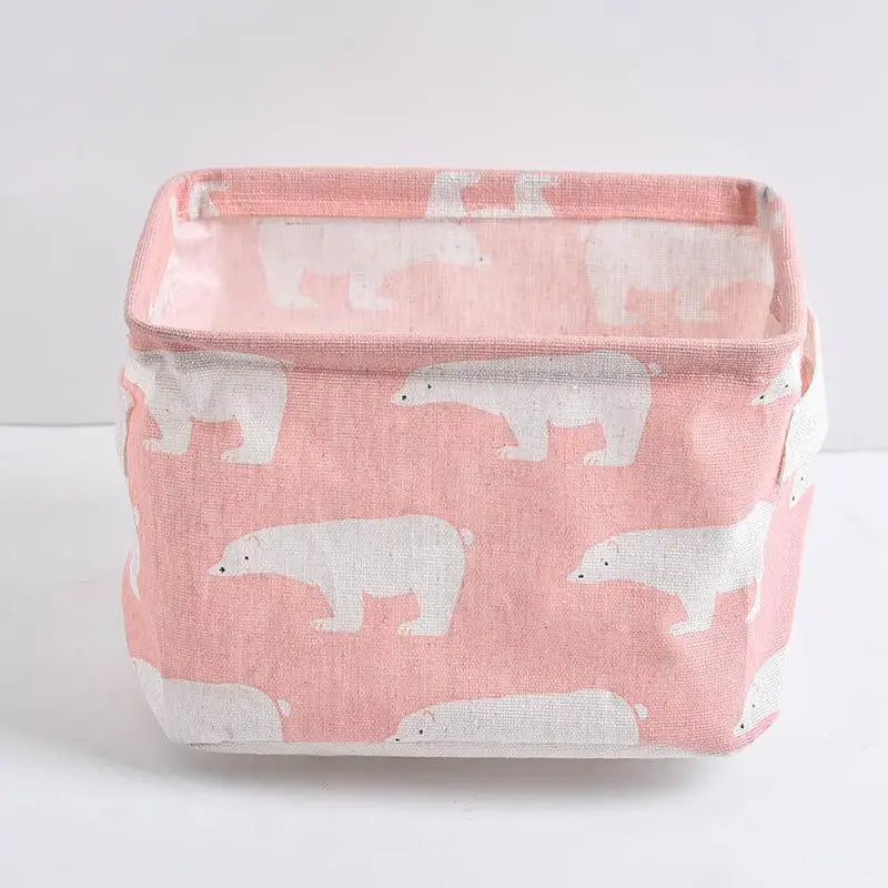 Cotton Linen Waterproof Desktop Storage Box & Organizer