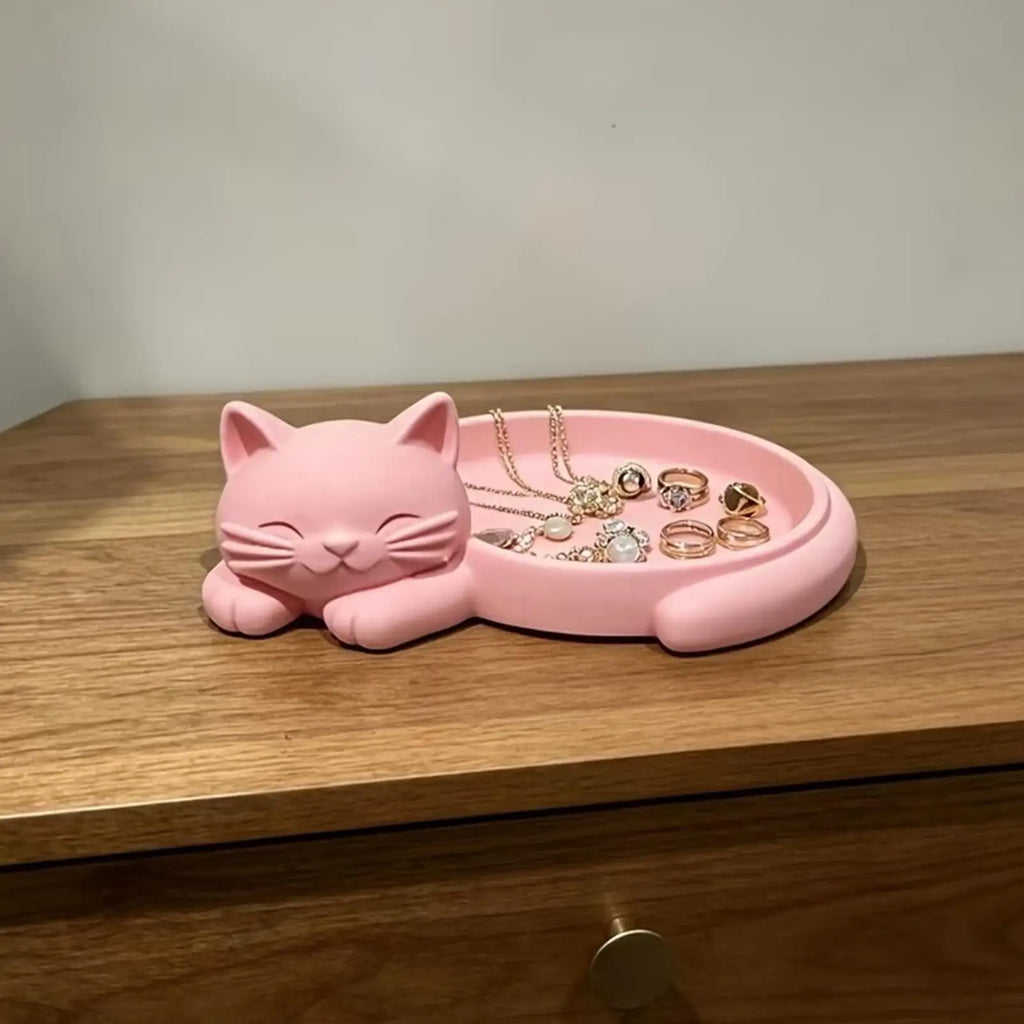 Jewellery Tray Decorative Cat Shape Jewelry Storage Trinket Organizer Dish Trinket Tray Cat Shape Necklaces Storage Tray Oasis Select