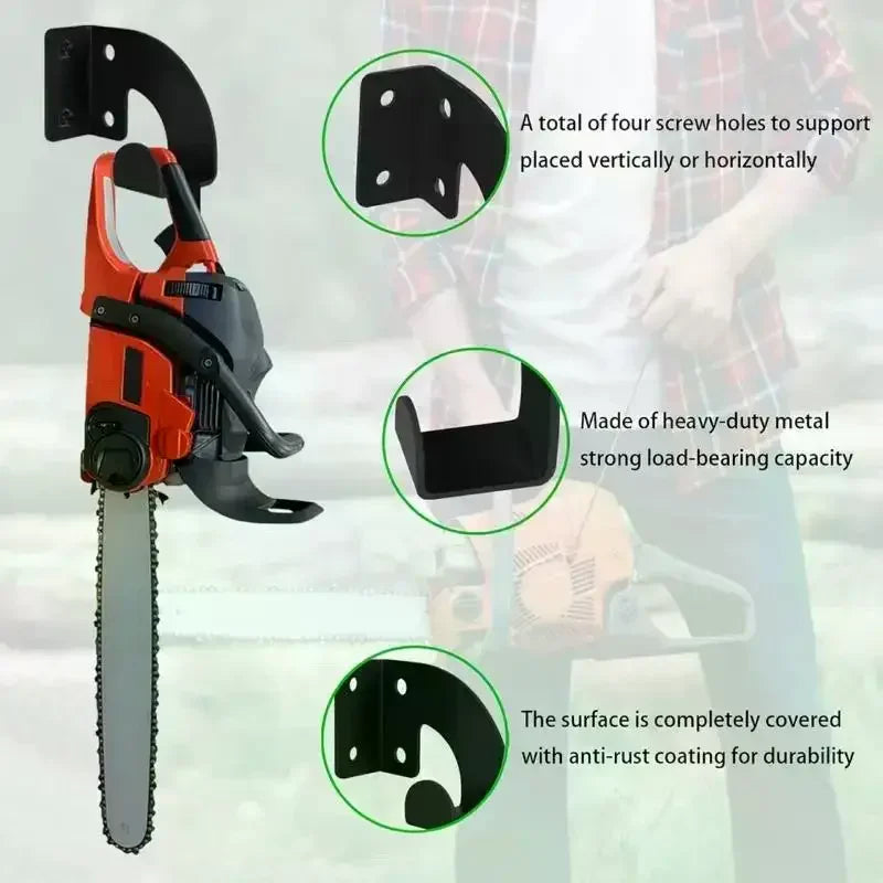 Chainsaw Wall Mount Heavy Duty Chainsaw Hanger Wall Mount Organizer Metal Rack Tool Storage For Workshop Garage Garden Oasis Select