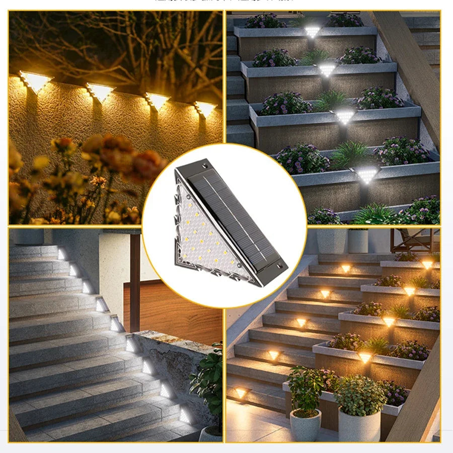 Solar Stair Lights Solar Step Light Outdoor Anti-theft Waterproof IP45 Decor for Garden Stair Deck Front Porch and Patio Oasis Select