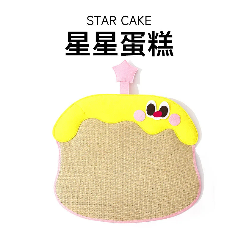 Summer Cooling Pet Mat - Cartoon Cat Bed & Scratcher, Sofa - Protective Cat Sleeping Pad, Anti - Scratch Nap Mat Oasis Select star cake M 54x21cm