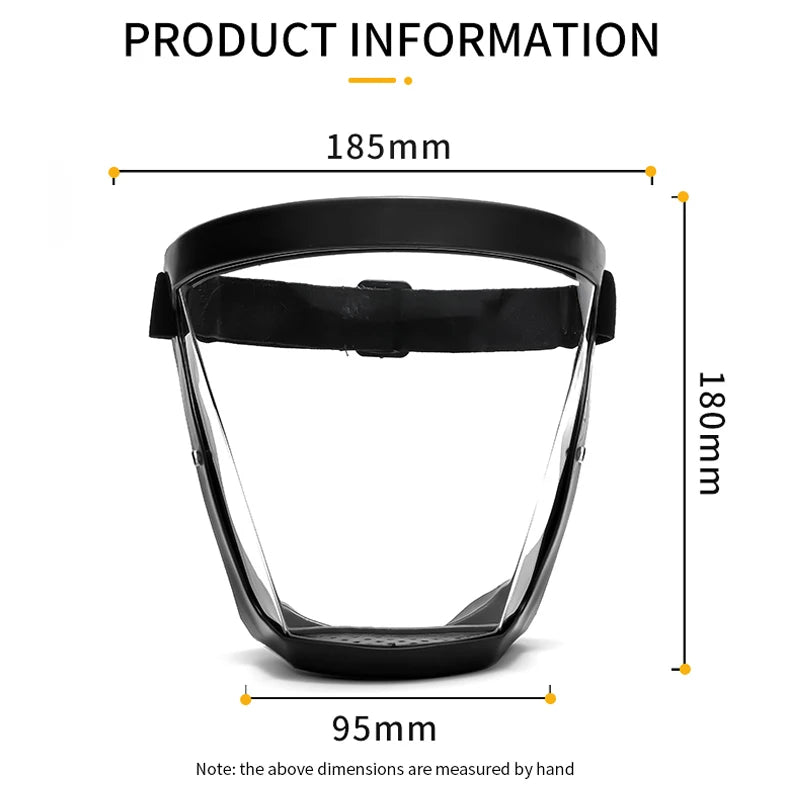 Work Protection Mask Transparent Facial Shield Transparent Facial Protector Face Protective Screen Kitchen Accessories Gadgets Oasis Select