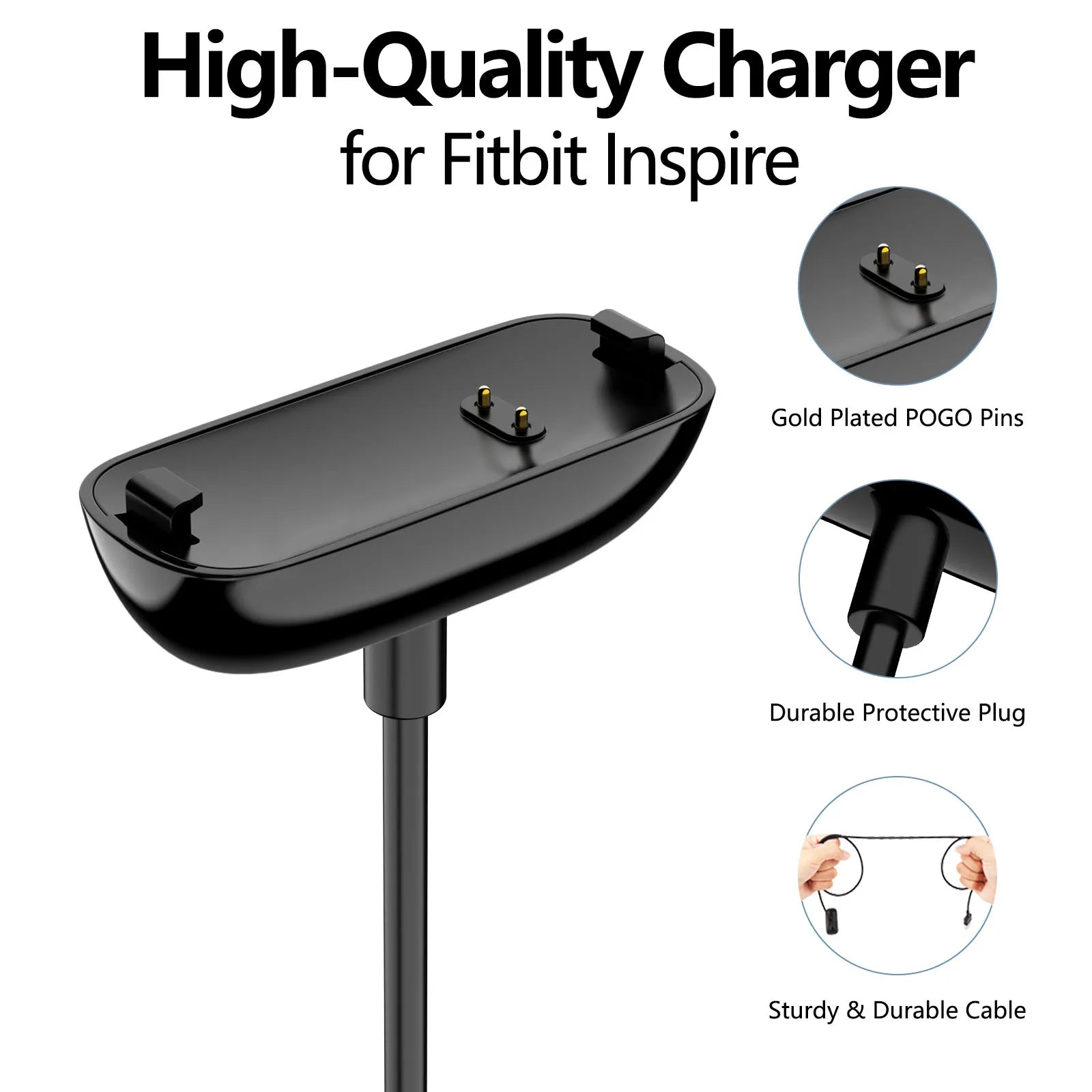 USB Charger for Fitbit Inspire 1/2/3, Inspire HR, ACE 2 & ACE 3 Fitness Tracker Charger Oasis Select