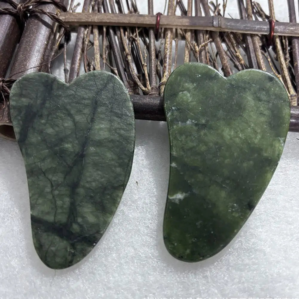 Jade Gua Sha Board Set – Heart-Shaped Face & Body Scraper Gua Sha Scraping Tool Oasis Select