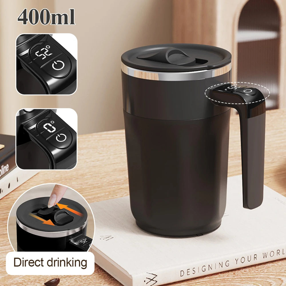 400ml Self-Stirring Coffee Mug | Temperature Display & USB Charge