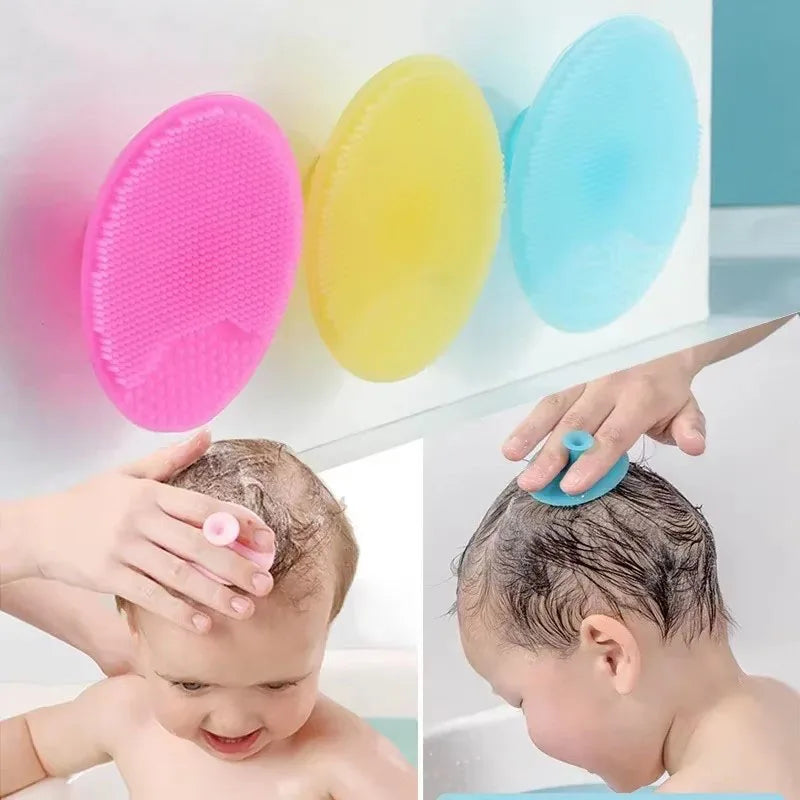 1/4pcs Soft Silicone Baby Bath Head Massage Brushes Hair Washing Brush Scalp Comb Kids For Newborn Bath Wipe Washing Hair Tools Oasis Select