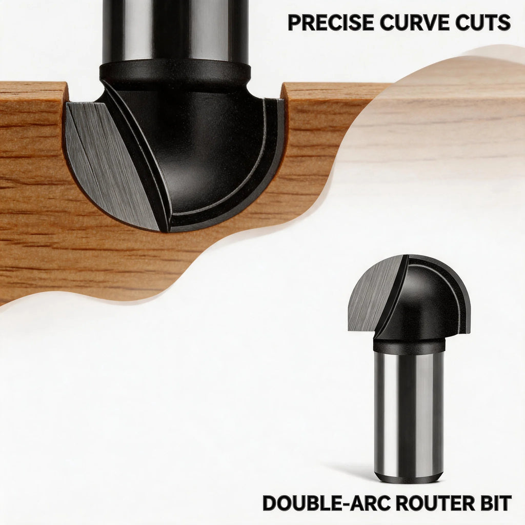 Grooving Curved Line Molding Double Arc Round Bottom Wood Router Bit 1/2 Inch Shank Milling Cutter For Trimmer Engraving Machine Oasis Select