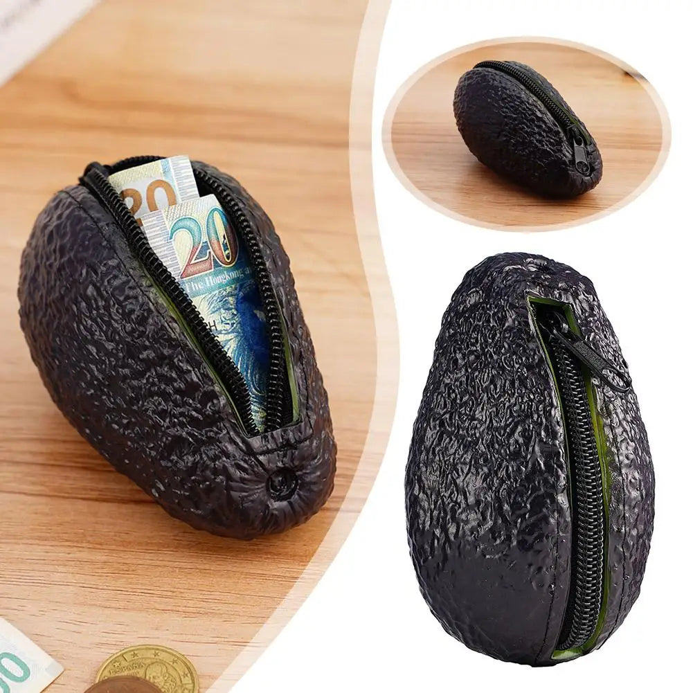 2025NEW Creative Avocado Shape Mini Coin Purse Wallet Bag Pouch Novelty Portable Storage Girls Fun Handbag Zipper Pocket Gift Oasis Select