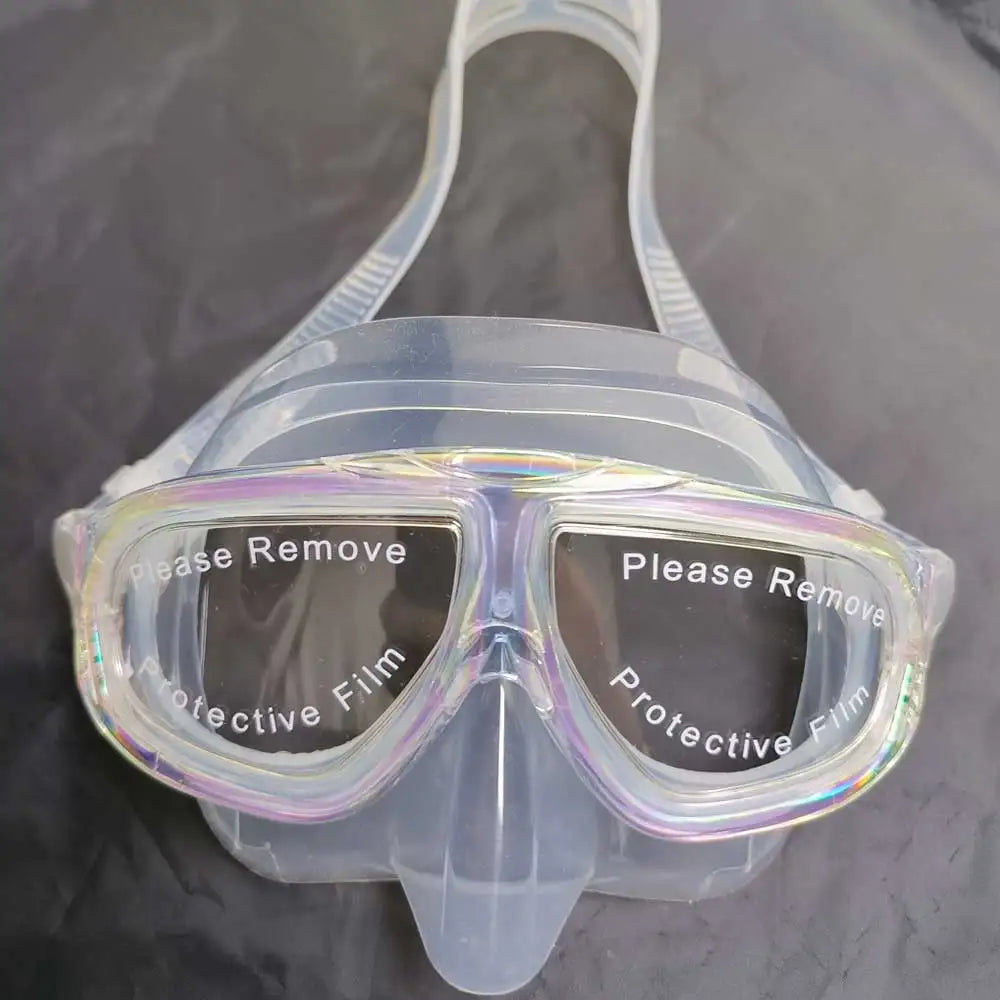 Iridescent Unisex Low-Volume Freediving Mask Swimming Anti-Allergic Silicone Skirt Tempered Glass Lens with Adjustable Strap Oasis Select Clear