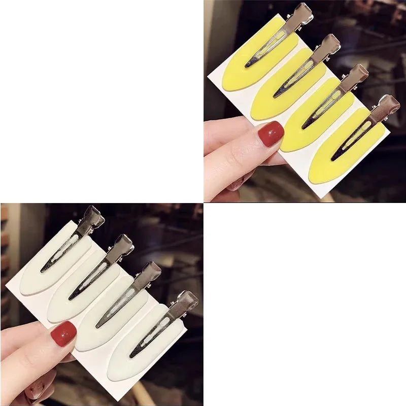 4/8/12pcs No Bend Seamless Hair Clips Side Bangs Barrette Makeup Washing Face Accessories Women Girls Styling Hairpins Oasis Select yellow4-White4