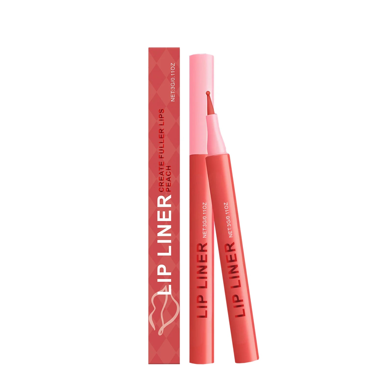 Waterproof Multi-Color Lip Liner Pencil – Moisturizing & Long-Lasting Lip Liner Pencil Oasis Select Peach Red