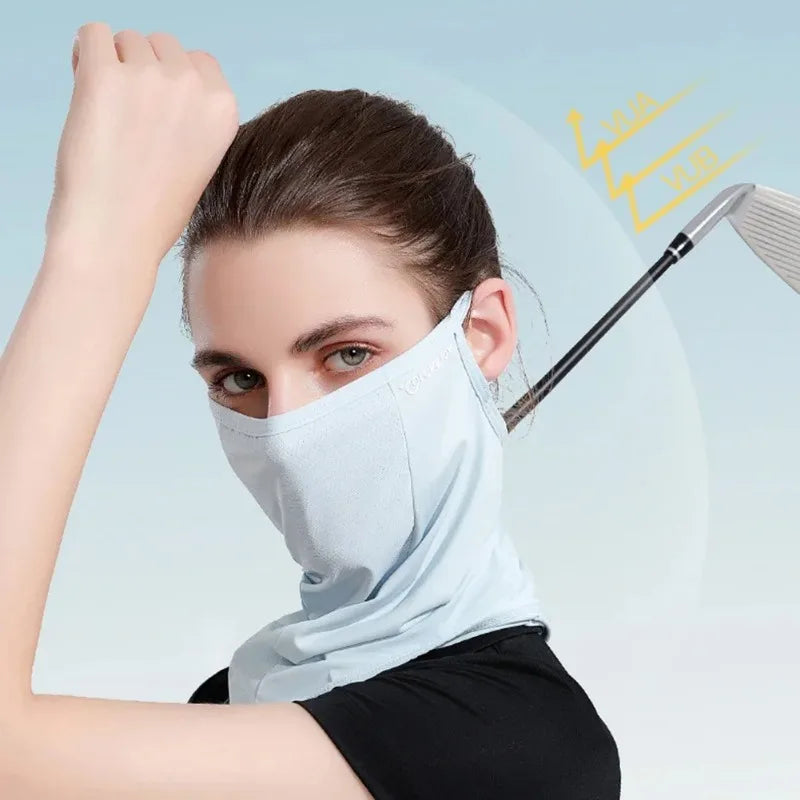 Cycling Face Mask Unisex Ice Silk Breathable Balaclava Ultraviolet Face Mask UV Blocking Military Bandana Multicam Gaiter Scarf Oasis Select