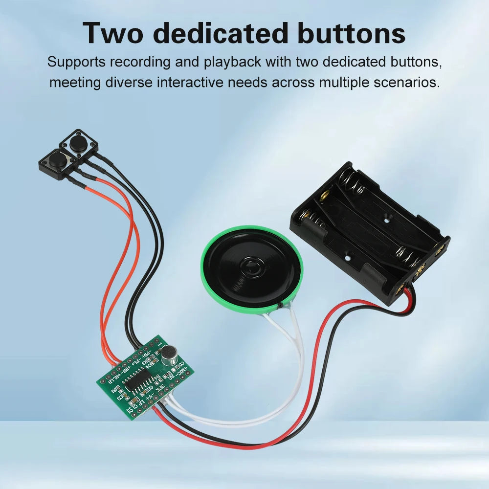 Dual-Button Recording Module 60-Second Voice Message Recorder For DIY Electronic Card Sound Recording Playback Module Oasis Select