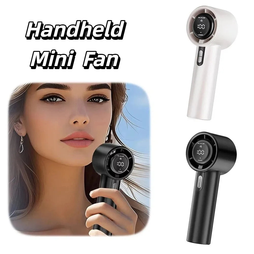 USB Rechargeable Mini Handheld Fan Powerful Wind Ultra-Quiet Small Electric Fan 100 Speed 3000 MAh Cooling and Ice Pack Fan Oasis Select
