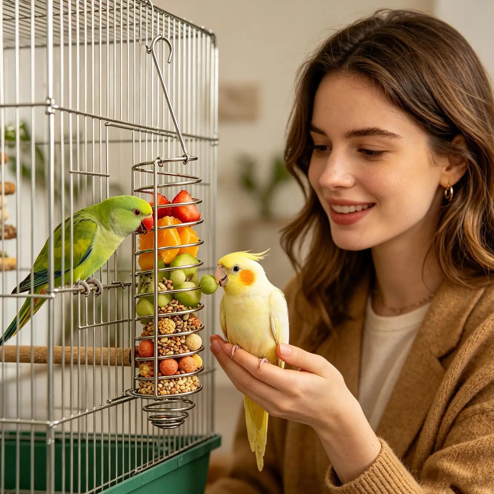 Bird Cage Feeder Foraging Treat Tray Bird Bowls Millet Holder for Bird Cage Bird Cage Food Holder for Parakeet Cockatiel Parrot Oasis Select