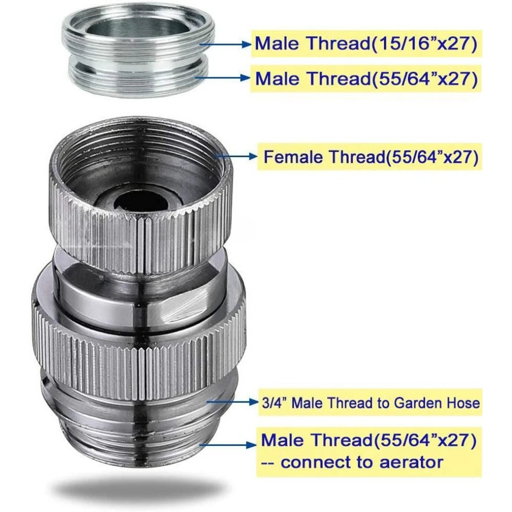 Faucet Adapter Set for Garden Hose And Shower Connection Quick Connectors Water Basin Fitting Adaptor for Outdoor Watering Oasis Select