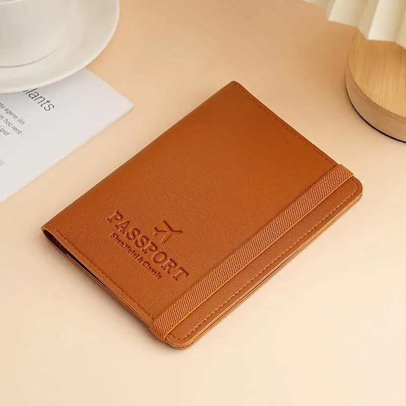 Cute Waterproof PU Leather Passport Holder Travel Credit Card Wallet for Men/Women - Waterproof Passport Cover Oasis Select Brown