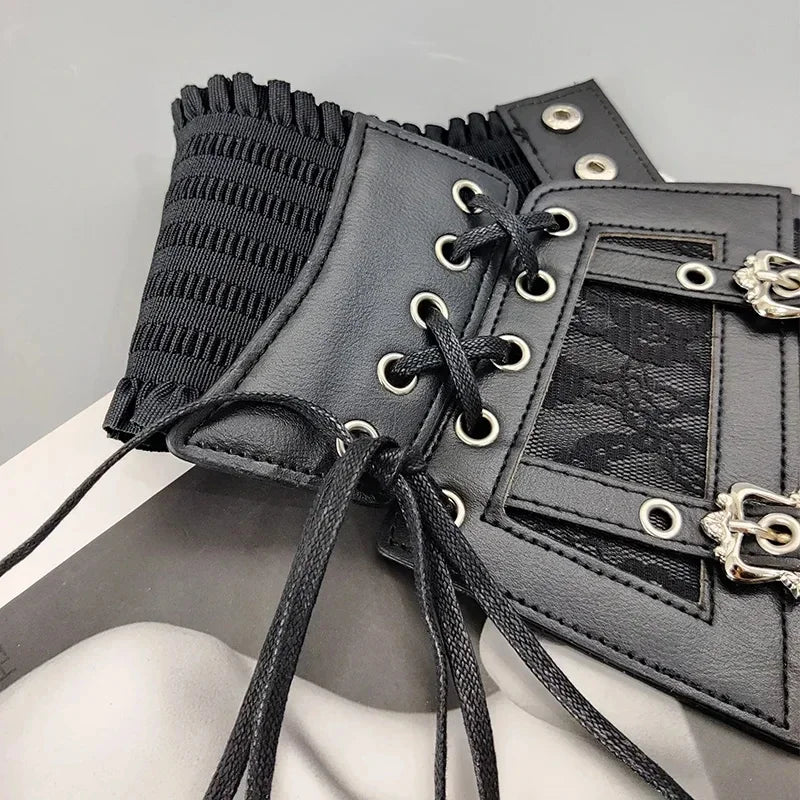 Women's Gothic Lace Corset Belt – Retro Punk Elastic Waistband