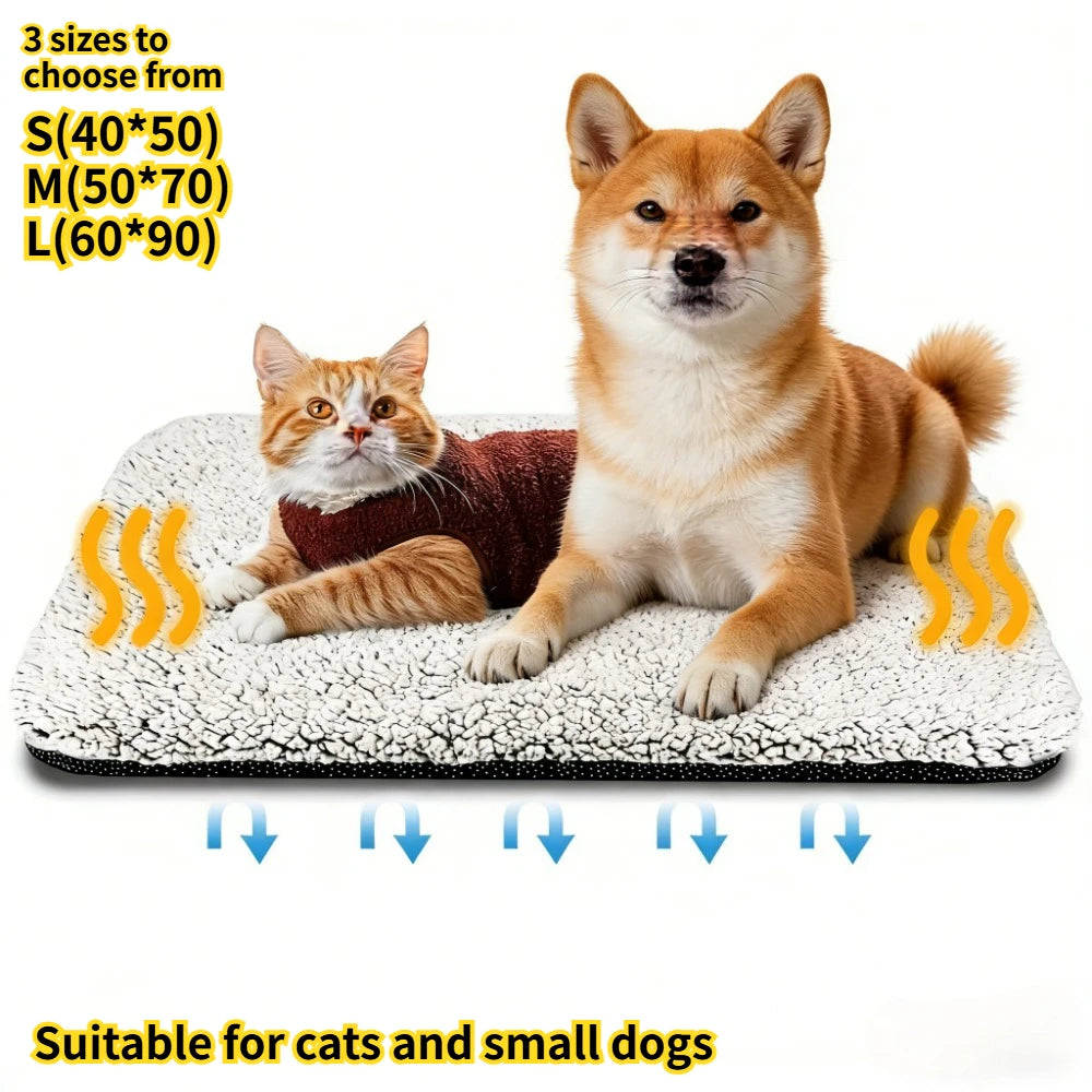 Self-Heating Pet Pads Blanket Puppy Pad Warm Cushion Mat for Cats Dogs Washable Pets with Thermal Cats Dogs Bed Oasis Select