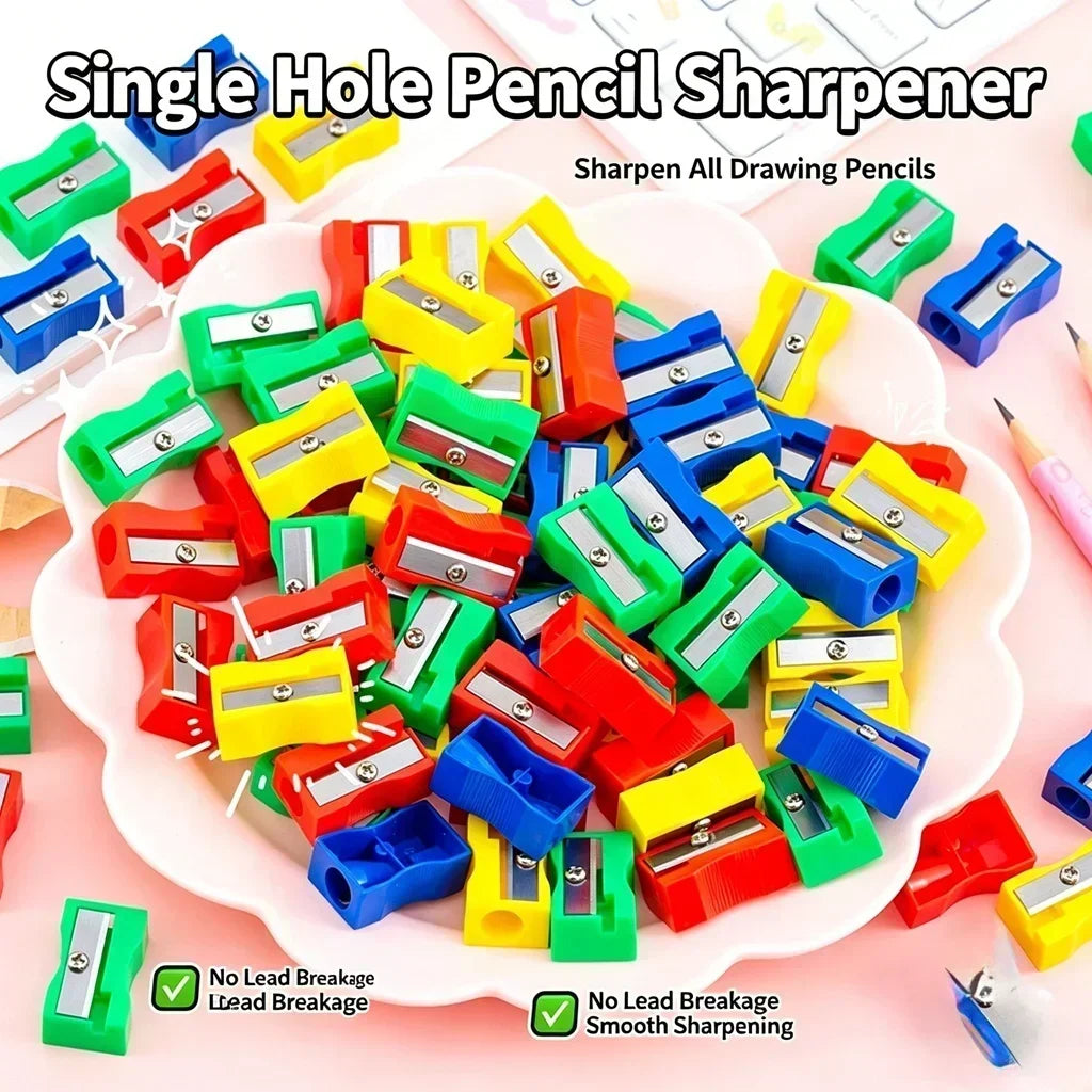 Mini Color Pencil Sharpener Curved Anti-slip Design Plastic Square Pencil Sharpener School Reward Stationery Oasis Select