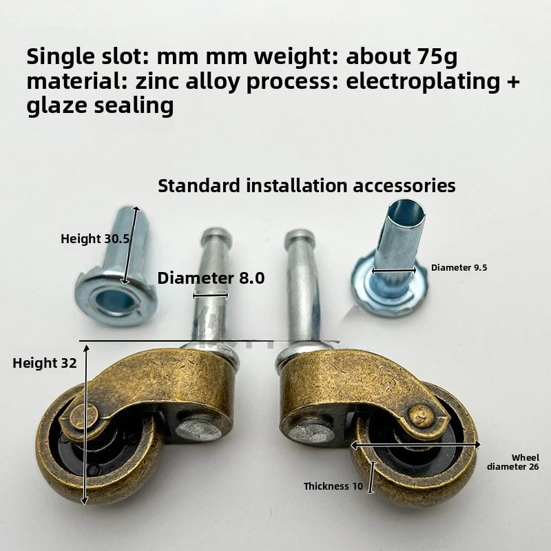 1pcs High Quality Brass Furniture Casters /universal Wheel Piano Castor Metal Sofa Foot Roller Office Hardware Oasis Select N 1pcs