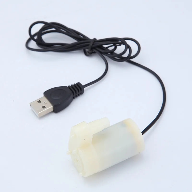 AISITIN USB Submersible Pump 1m Line DC Low Voltage Ultra-quiet Micro mini Small Water Pump 3V5V6V Oasis Select Vertical white