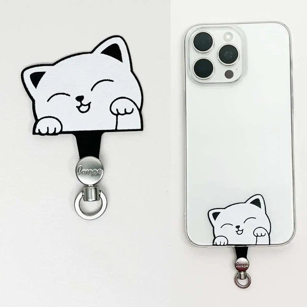 Cartoon Panda Phone Tether Tab Safety Connecter 360 Rotatable Mobile Phone Gasket Detachable Metal Ring Cellphone Lanyard Patch Oasis Select