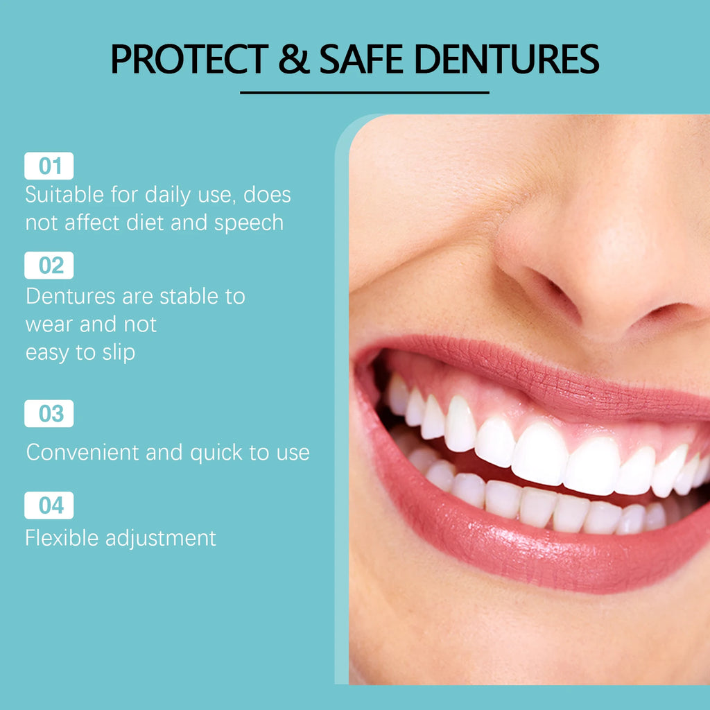Adjustable Snap-On Dentures - Comfortable & Natural Temporary Tooth Filling Kit, Teeth Gap Correction Set Oasis Select