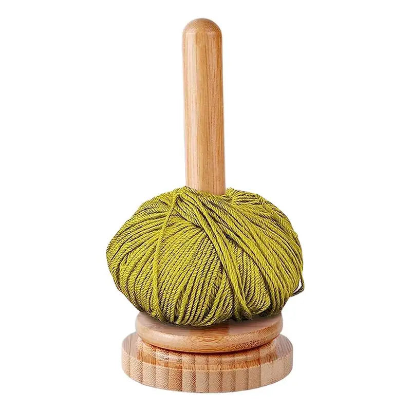 Yarn Holder Stand Wood Manual Yarn Winder Dispenser Rotating Yarn Ball Storage Knitting Accessories forCutting Sewing Crocheting Oasis Select