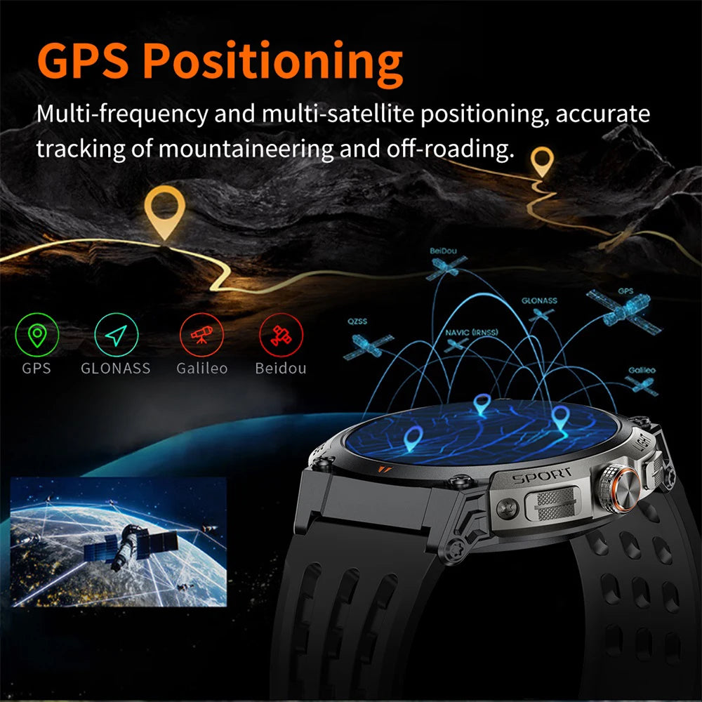 696 Watches AMOLED Screen Outdoor Sports GPS Compass Smart Watch Blue Tooth Call Heart Rate Sleep Waterproof Music Smartwatch Oasis Select