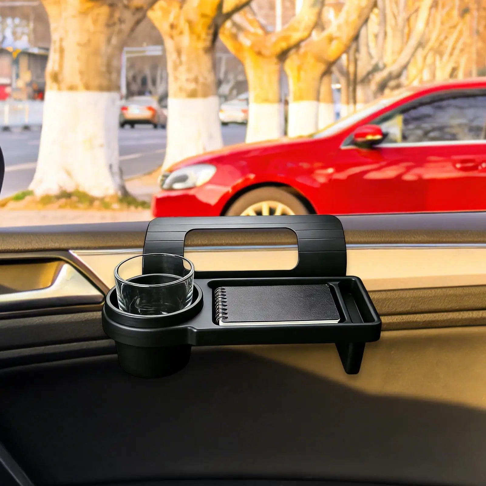 Window Cup Holders for Vehicles Hangable Rack with Organizer Tray Car Drink Holder for Automotive Vehicle Truck Window Door Cell Oasis Select