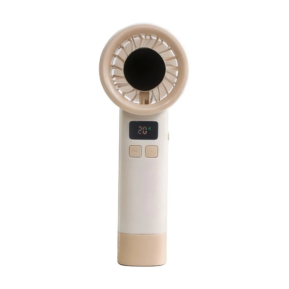 199 Wind Speeds Portable Hand Fan USB Rechargeable Adjustable Mini Bladeless Personal Fan Quiet Operation with Handle Rope Oasis Select Apricot
