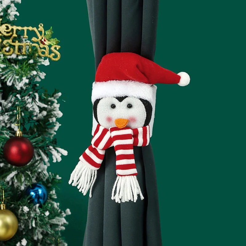 Christmas Curtain Clasps – Santa, Snowman, Penguin & Elk Xmas