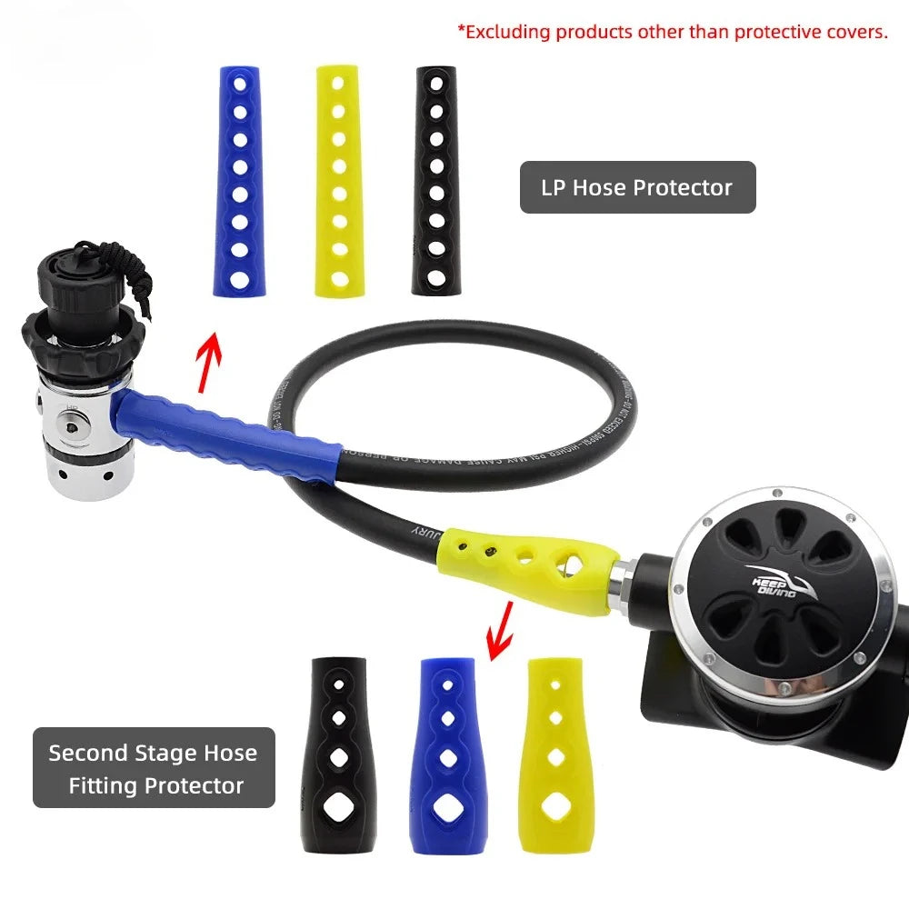 2Pcs Durable Scuba Diving 3.7' Long Regulator Hose LP Hose Protector Regulator Hose Protection for Surfing Freediving Equipment Oasis Select