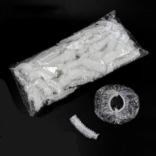 100pcs Disposable Earmuffs Waterproof Plastic Shower Cap Ear Protection Hair Dye Oil Bath Shower Salon Ear Protector Oasis Select
