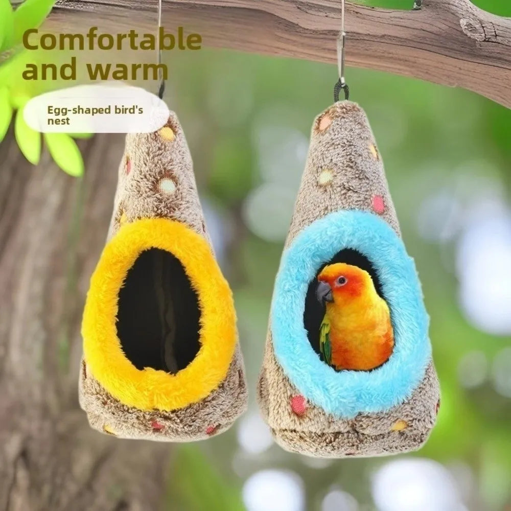 Hanging Egg-Shaped Plush Bird Nest for Cockatiels & Lovebirds