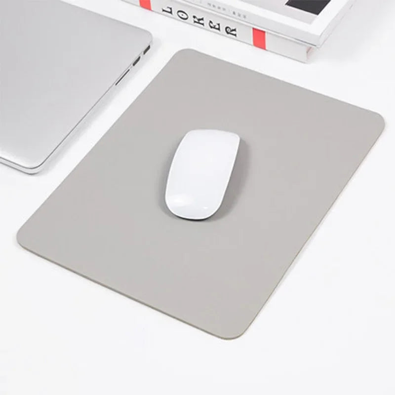 Small PU mouse pad Non-Slip Gaming Desktop Leather Mouse Pad Waterproof Anti-Scratch Easy To Clean Mat For PC Laptop Desktop Oasis Select GRAY 19x23cm