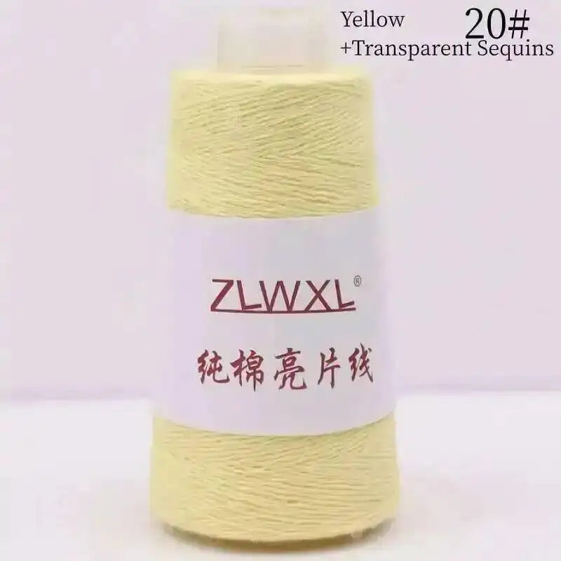 Sequin Cotton Yarn DIY Knitted Decoration Hand Crochet 400M
