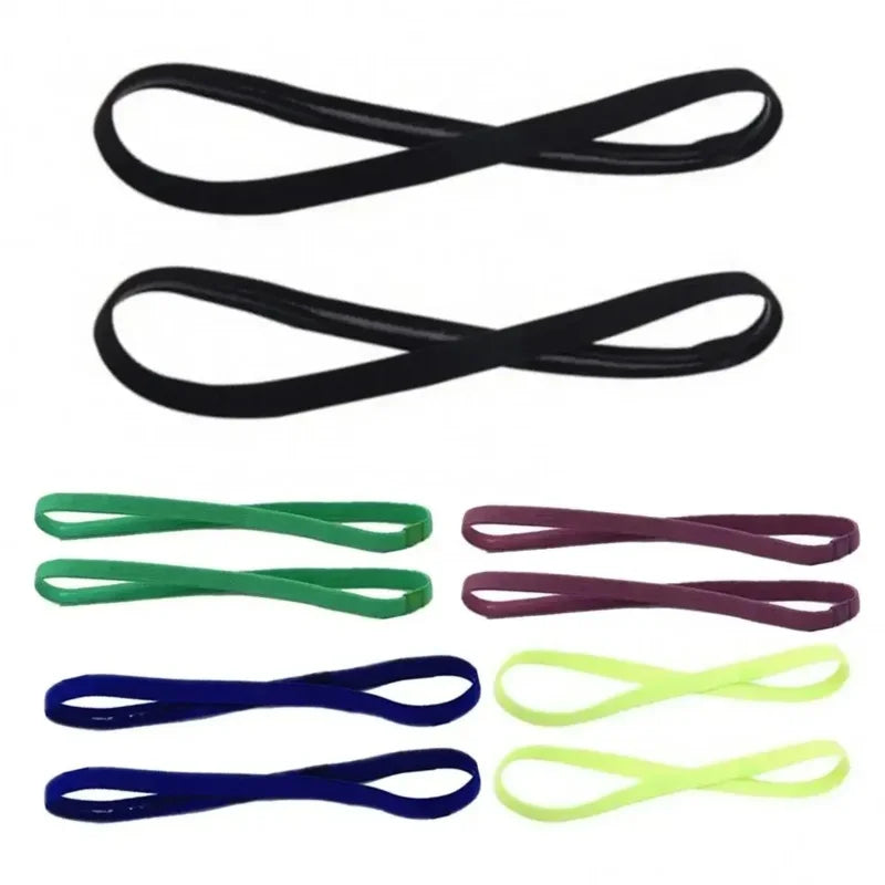 5Pcs Candy Color Women Men Yoga Hair Bands Sports Headband Girls Sport Anti-slip Elastic Rubber Sweatband Football Running Oasis Select