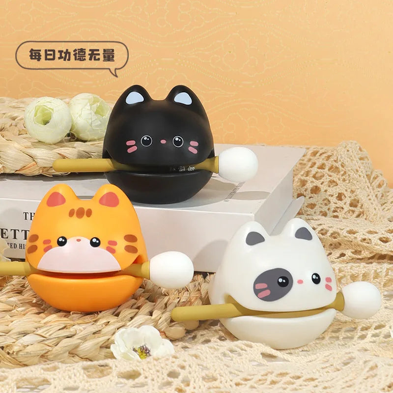 Decompress Small Wooden Fish Decoration Office Desktop Mood Healing Good Lovely Buddha Wooden Fish Beating Small Gifts Oasis Select