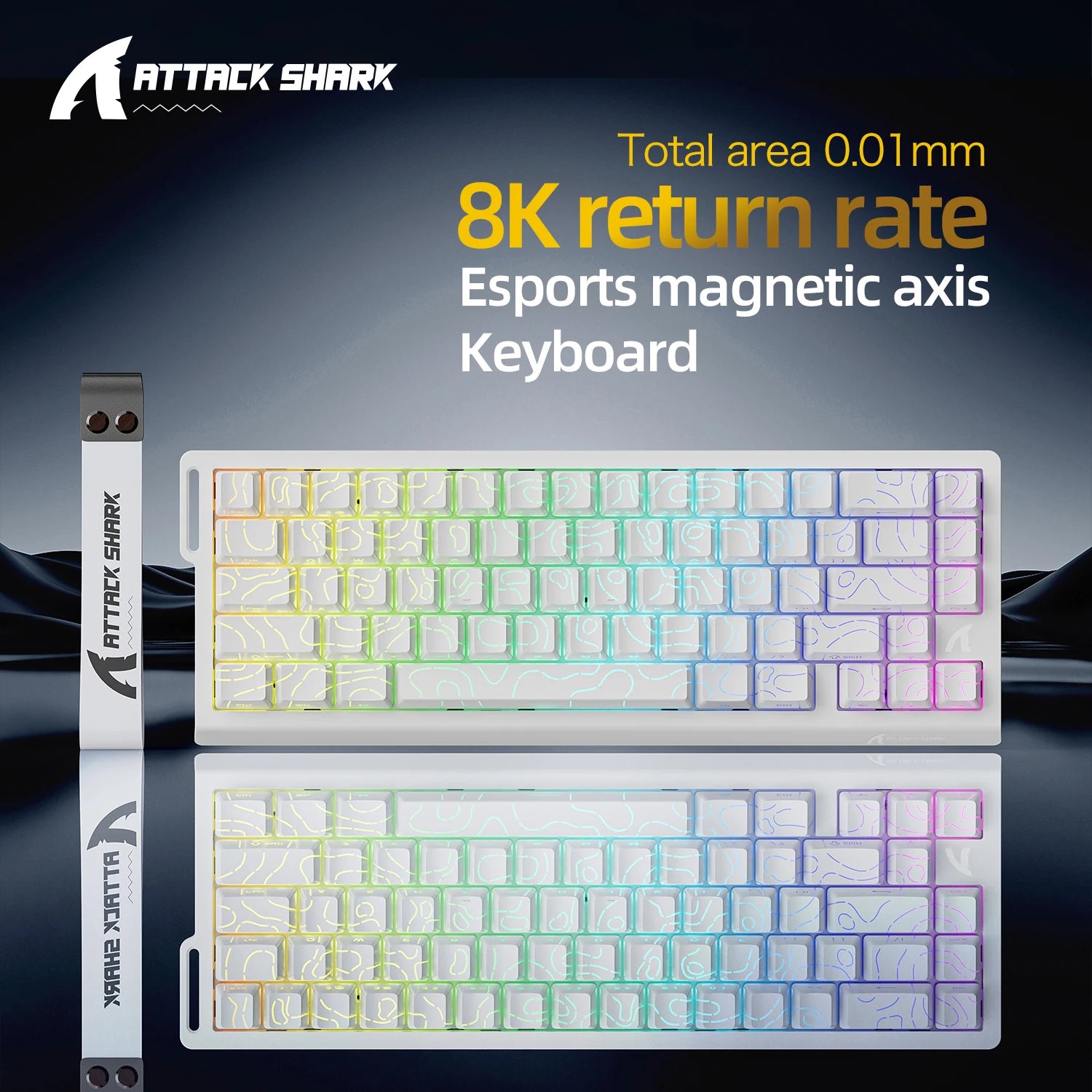 Attack Shark X68HE Magnetic Switch Keyboard | 0.01mm Precision, 0.125ms Low Latency, 8KHz Polling & RGB Customization for Esport Oasis Select