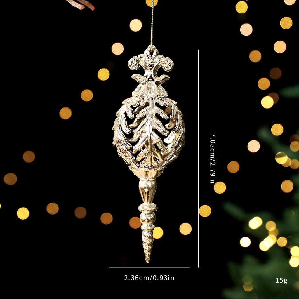 Gold Christmas Tree Ornaments – Angel, Snowflake & Butterfly