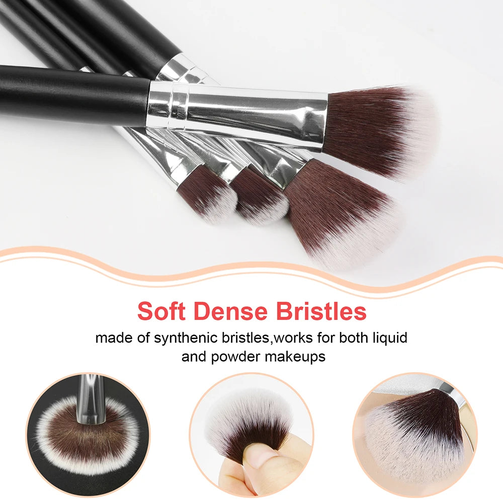 Soft Fluffy Makeup Brush & Sponge Set – Blush, Eye & Foundation Makeup Brush Set Oasis Select