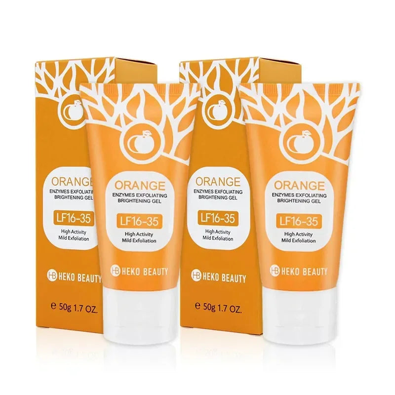 Orange Enzymes Exfoliating Gel Mild Exfoliation Moisturizing Brighten Skin Tone Facial ＆ Body Cleansing Peeling Scrub Oasis Select A-Exfoliator 2pcs