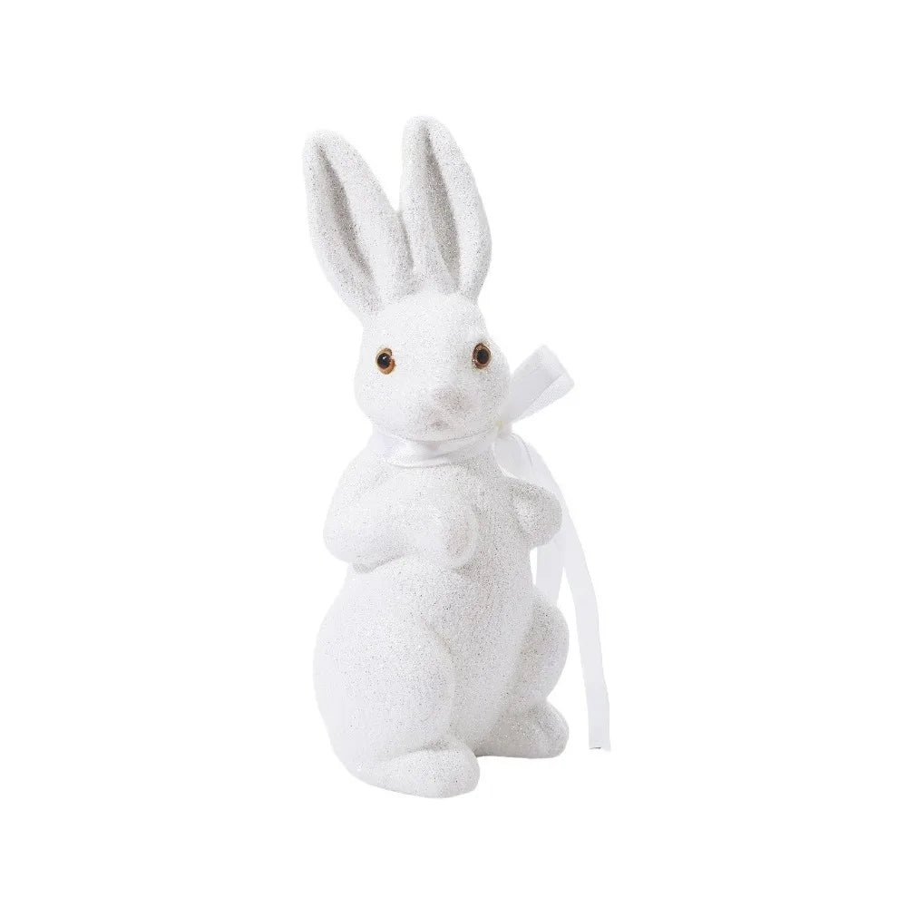 Colorful Foam Easter Bunny Figurine with Ribbon | 22cm Ornament